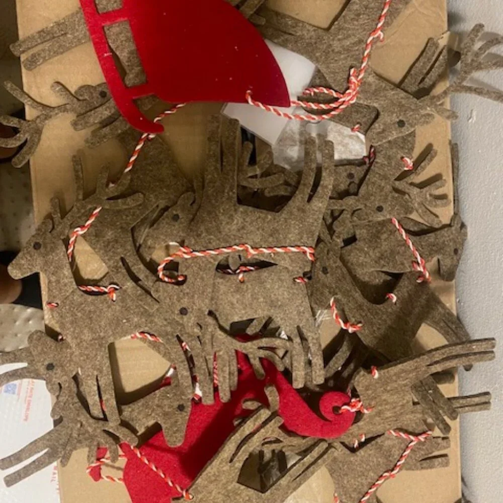 ASHLAND Christmas Deer&Sleigh Garland Decor 6ft 1.8m